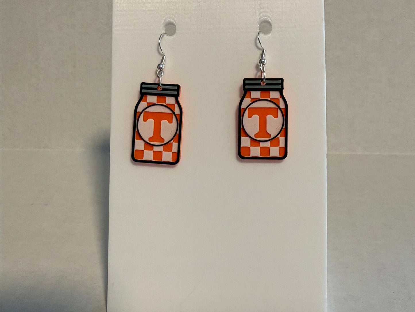 Show Your Tennessee Pride with 3D Printed Mason Jar Power T Earrings! Small