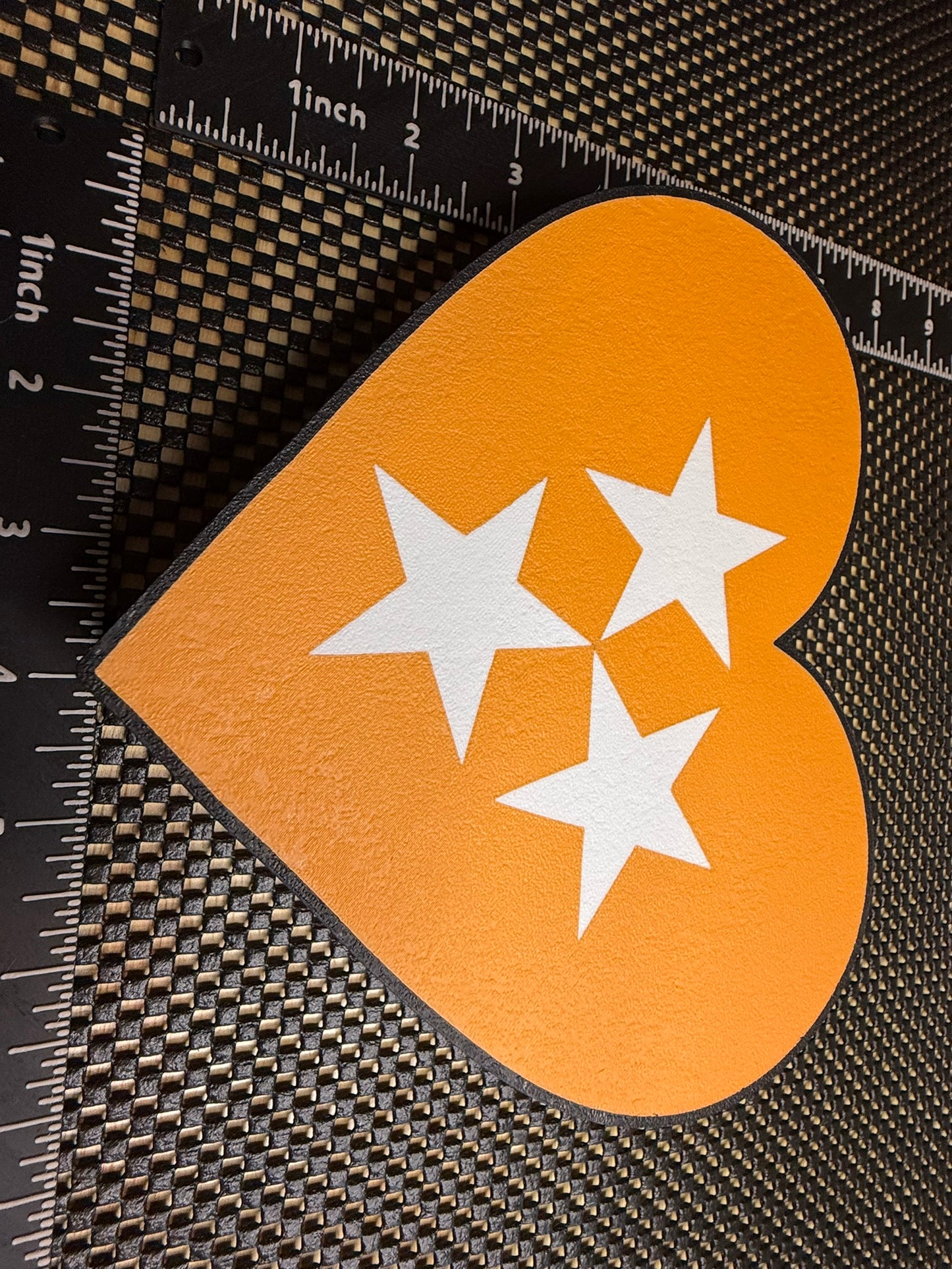 Tennessee Tri-Star Heart Sign: 3D-Printed Volunteer Pride Decor