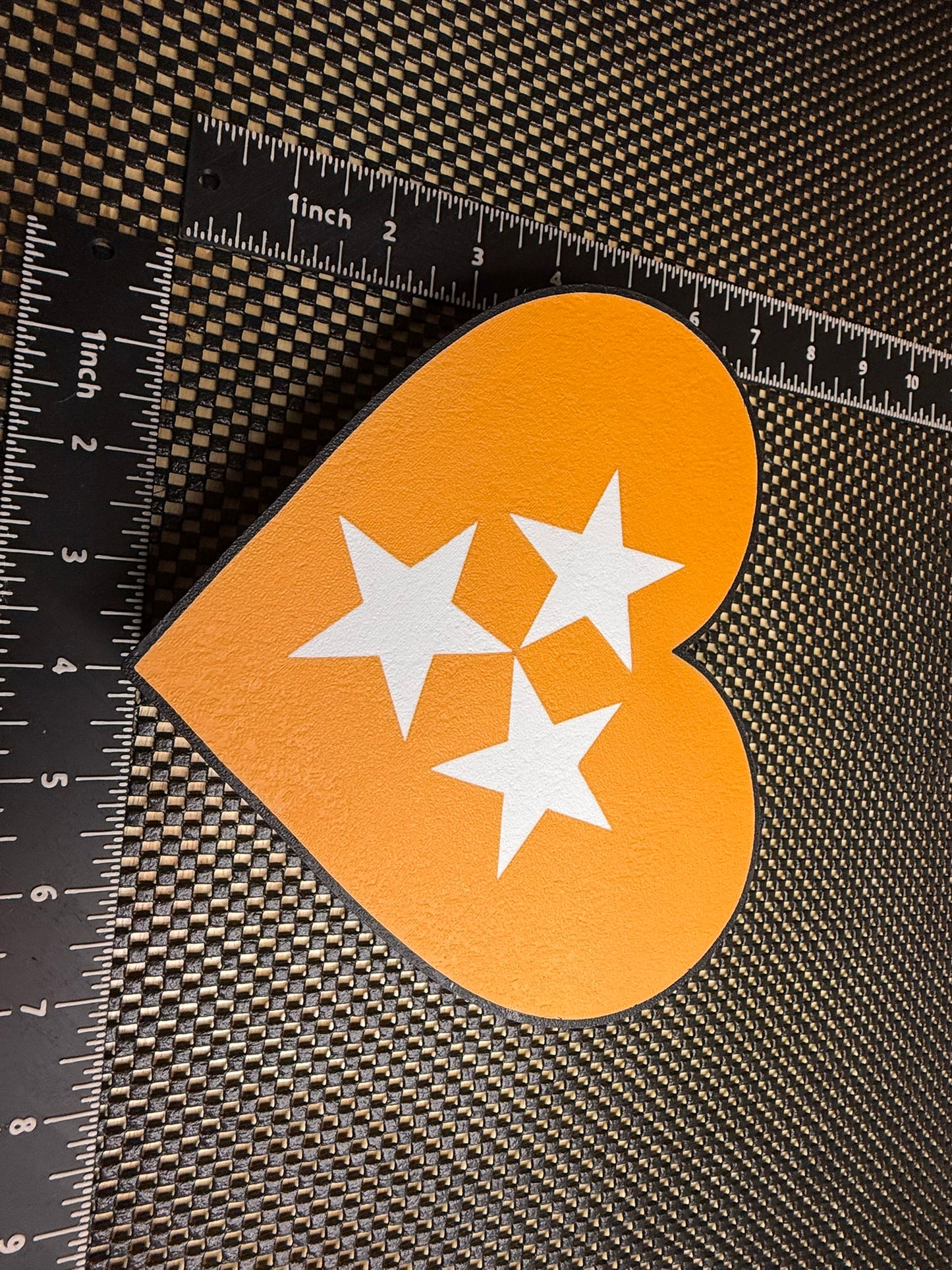 Tennessee Tri-Star Heart Sign: 3D-Printed Volunteer Pride Decor