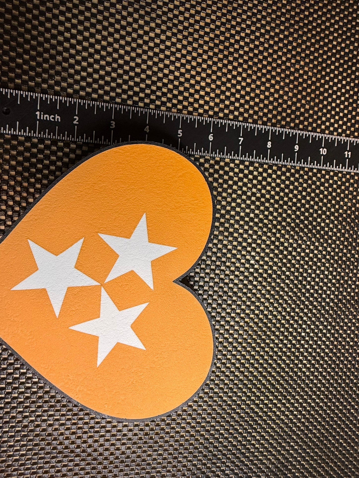 Tennessee Tri-Star Heart Sign: 3D-Printed Volunteer Pride Decor
