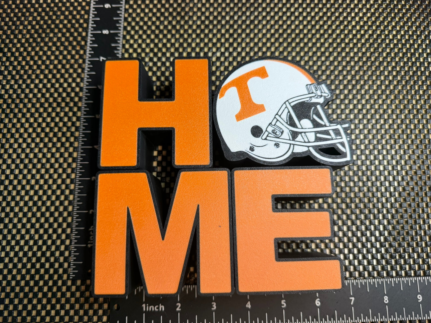 HOME with a Football Helmet for the "O" Letter: 3D-Printed Sign