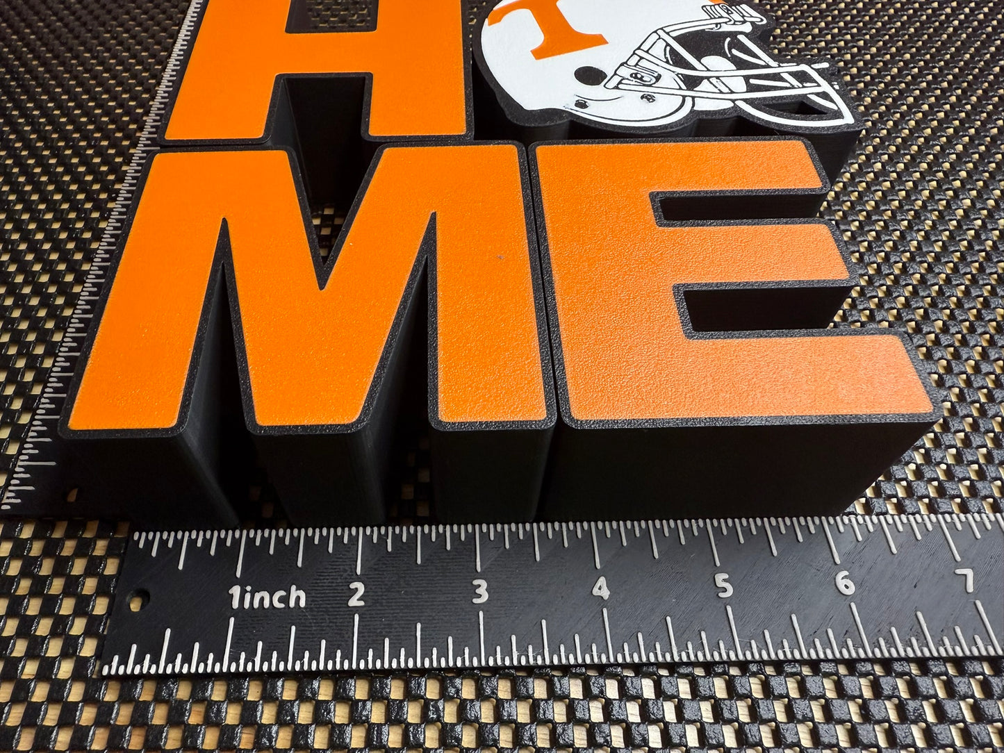 HOME with a Football Helmet for the "O" Letter: 3D-Printed Sign