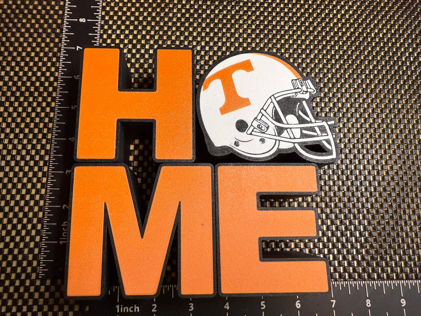 HOME with a Football Helmet for the "O" Letter: 3D-Printed Sign