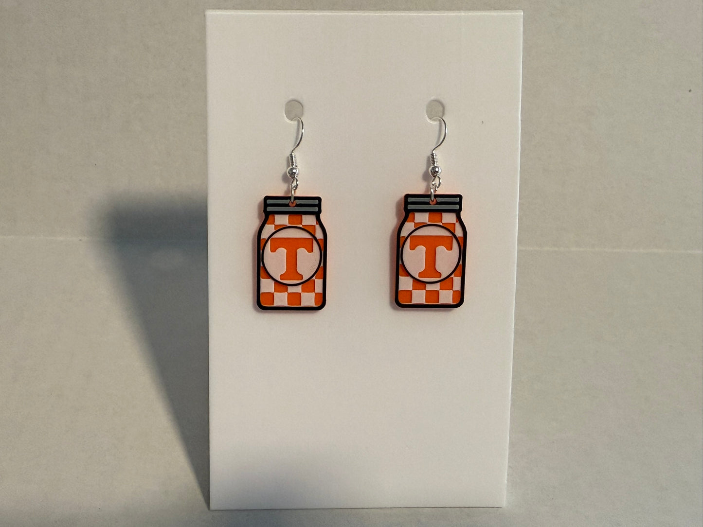 Show Your Tennessee Pride with 3D Printed Mason Jar Power T Earrings! Small