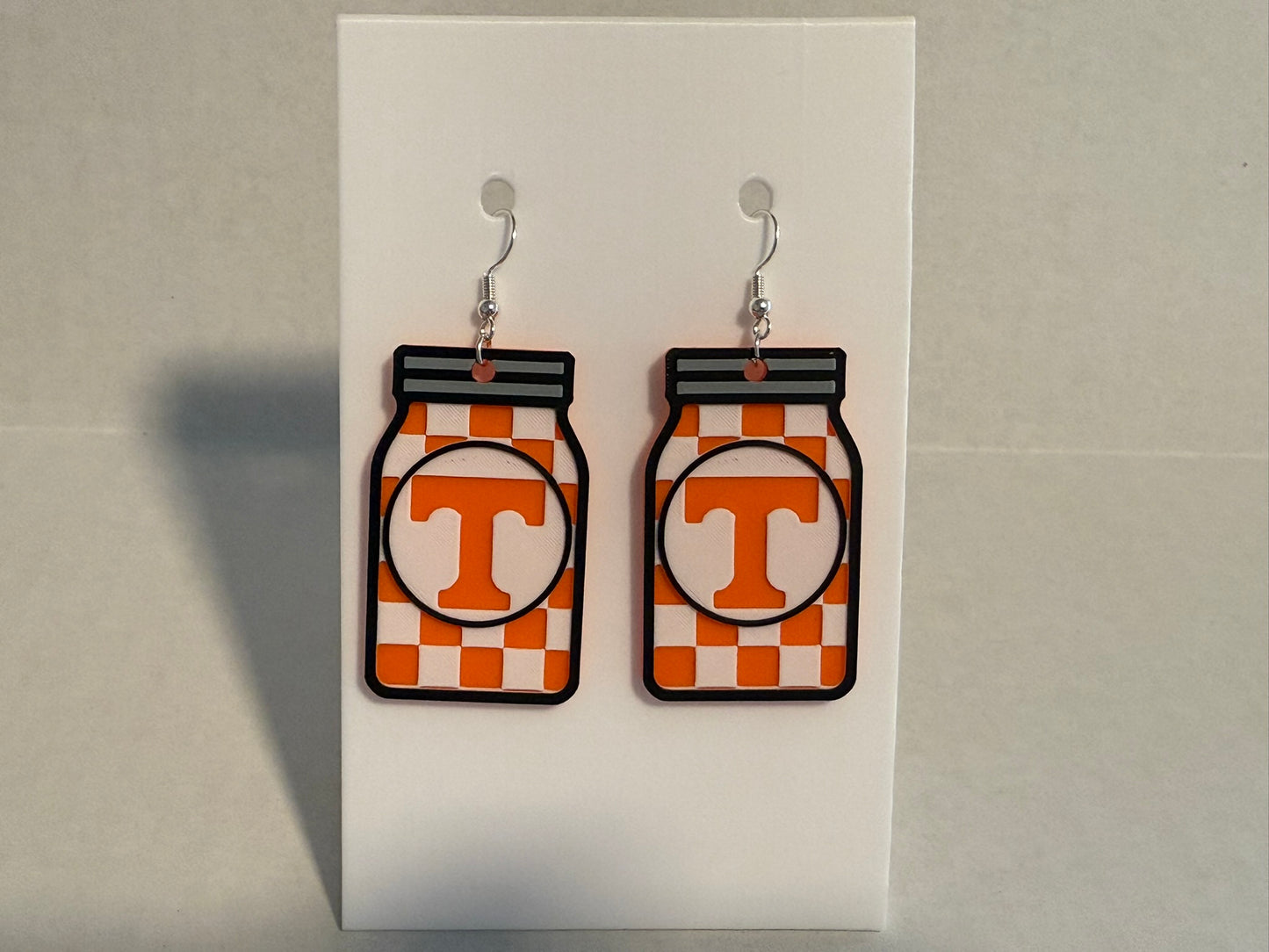 Show Your Tennessee Pride with 3D Printed Mason Jar Power T Earrings! Large