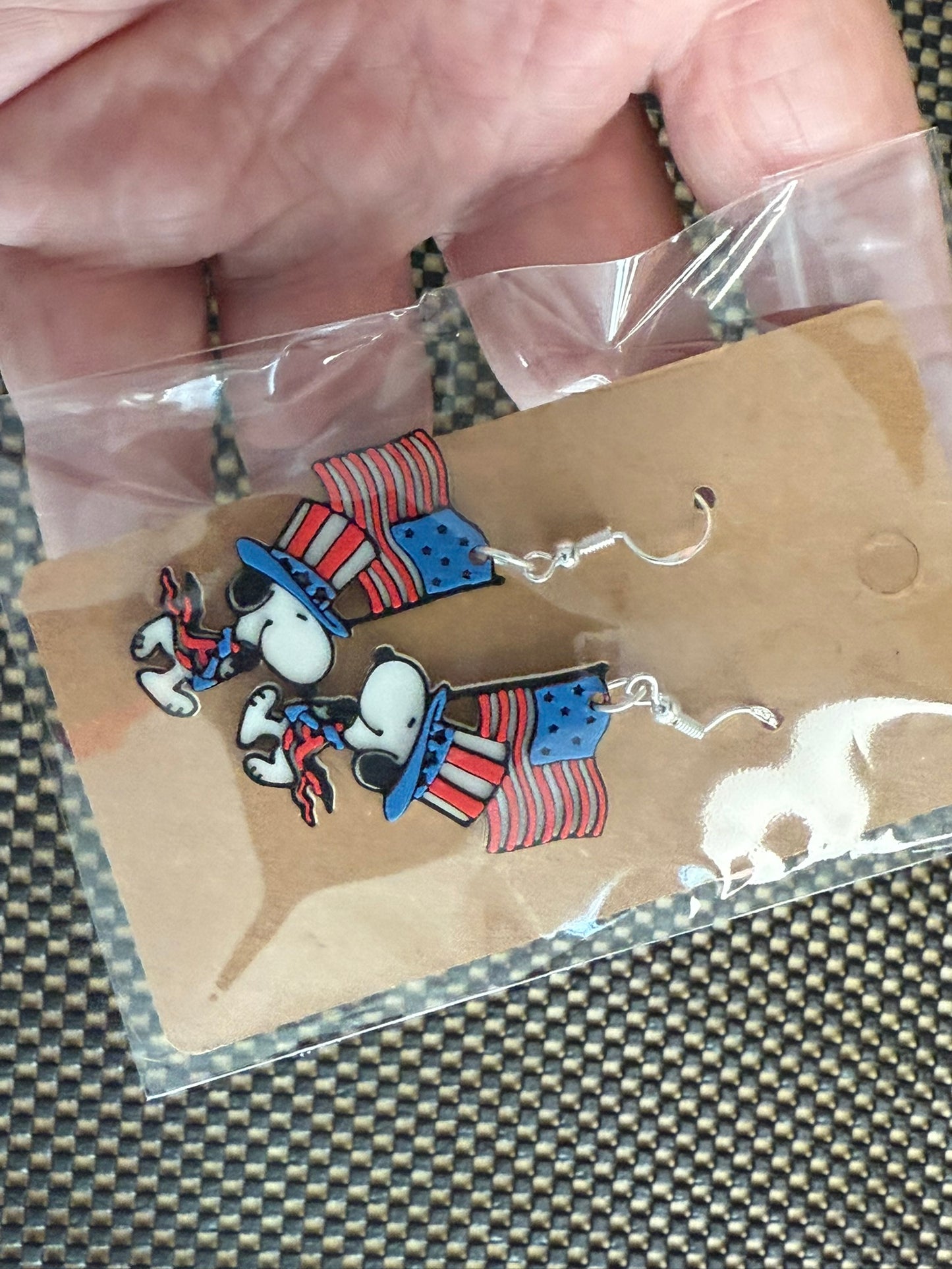 Show Your Patriotic Pup Pride! 3D Printed Snoopy with Flag Earring