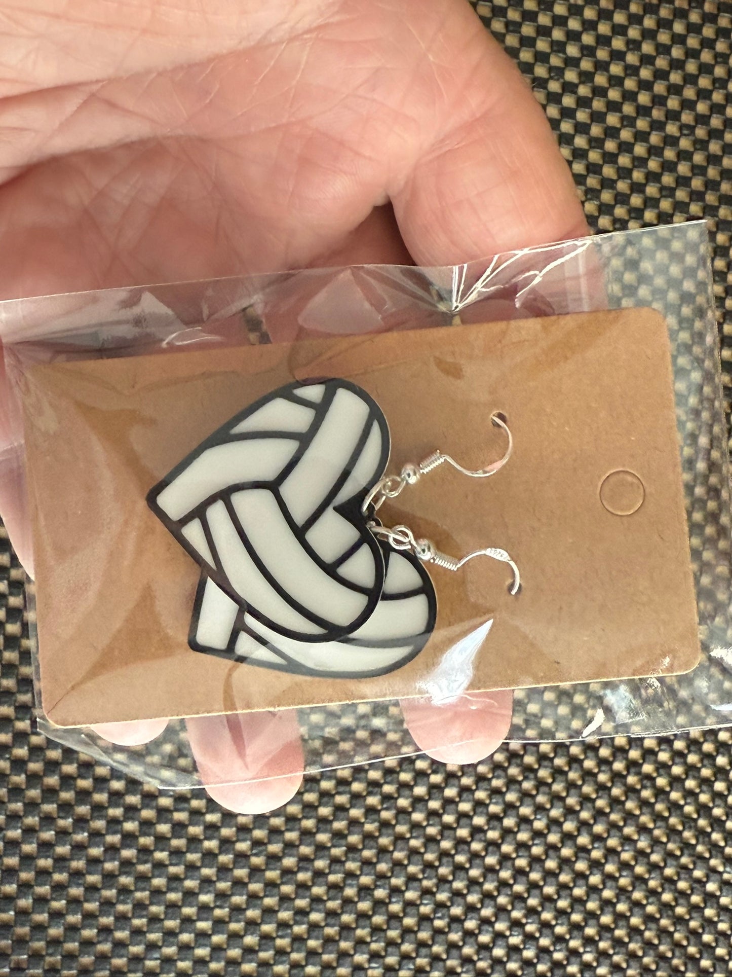 Show Your Game Day Spirit! Volleyball Heart Dangle Earrings
