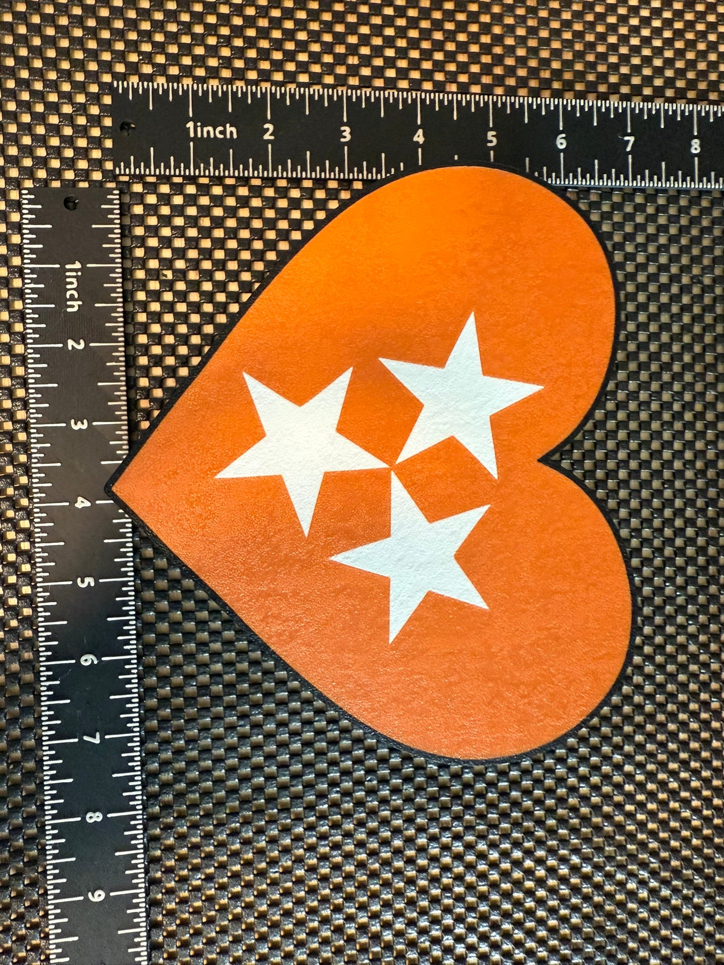 Tennessee Tri-Star Heart Sign: 3D-Printed Volunteer Pride Decor