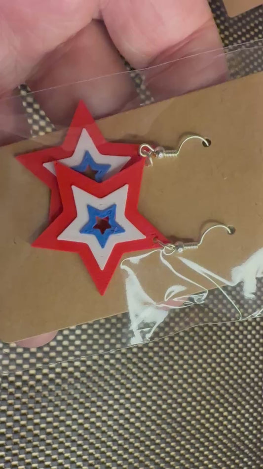 Patriotic Star Dangle Earrings: Show Your American Pride